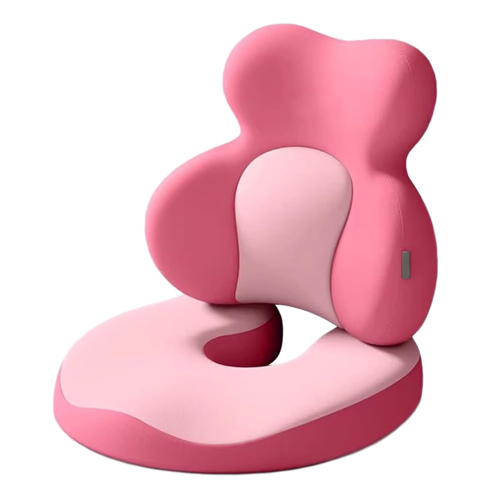 Ergonomisches RückenKissen, Memory Foam lendenwirbelkissen für Bürostuhl, Gaming-Stuhl, Auto, Rückenstütze für Schreibtischstuhl Lendenkissen,Rosa,2 Piece Set