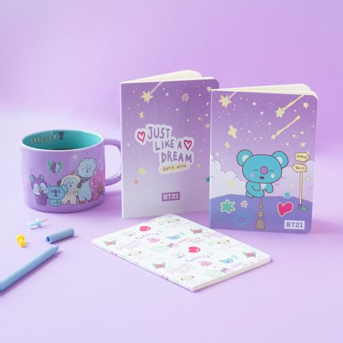 Grupo Erik A6 Notebook Set - BT21 Kawaii Stationery | 3 A6 Notebooks - Lined, Plain, Dotted - 32 sheets (64 pages) | Koya BT21 Merch, Kawaii Stuff, Cute Stationery Gifts Under 15 Pounds - Image 6
