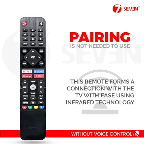 Image of 7SEVEN Compatible with Motorola TV Remote Control Suitable for Smart 4K LED UHD OLED Android Television Non Voice Command with Streaming Apps - Match Keys Exactly with Existing Remote Controller