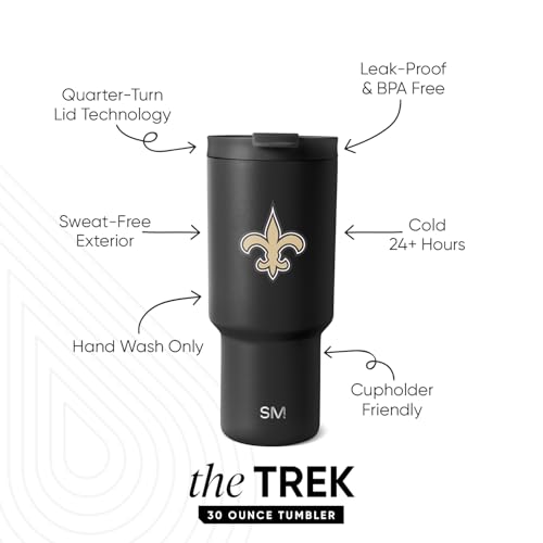 Image of Simple Modern Officially Licensed NFL 30oz Tumbler with Flip Lid and Straws | Football Insulated Stainless Steel Cup | Gifts for Men Women | Trek Collection