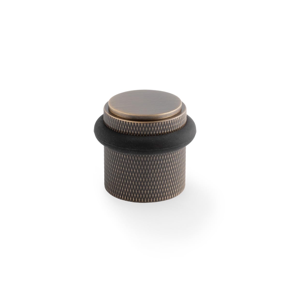 Alexander & Wilks Brunel Knurled Floor Mounted Door Stop (Antique Brass)
