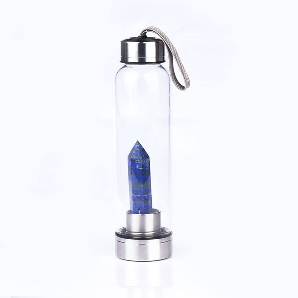 Natural Healing Obelisk Wand Elixir Quartz BPA Free Glass Crystal Infused Water Bottle In Bulk - Bottle With Stones And Natural Crystal Infused Water Bottle Price - Foto 10