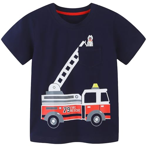 Image of AIWUHE Toddler T Shirts Cotton Summer Tshirts Boys Girls Short Sleeve Tee Tops Casual Graphic Clothes Crew Neck Shirts 2-6Y
