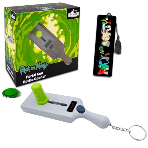 Rick and Morty Bottle Opener Capgun Set Bundle with Rick and Morty Portal Gun Bottle Opener Bundle for Adults Plus Bookmark | Rick and Morty Merchandise Collectables