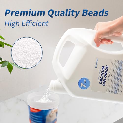Image of Wisesorb 7 LBS Calcium Chloride Desiccant, Moisture Absorbers Refill Beads - Fragrance Free, Moisture Absorber Refill