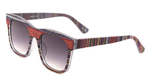Native American Tribal Print Fabric Arms Square Oversized Sunglasses