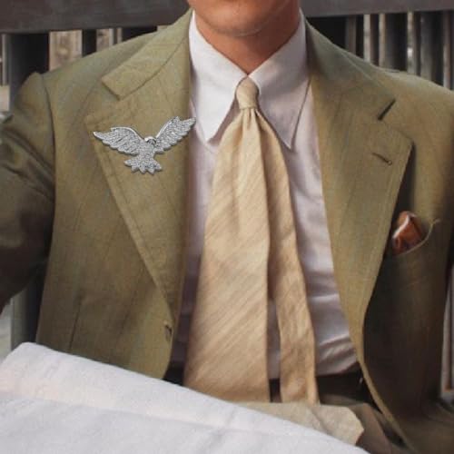 Image of Fashion Crystal Eagle Bird Brooch Pin Full Cubic Zirconia Hawk Suit Pin Rhinestone Animal Eagle Lapel Pin Jewelry for Women Men Gifts