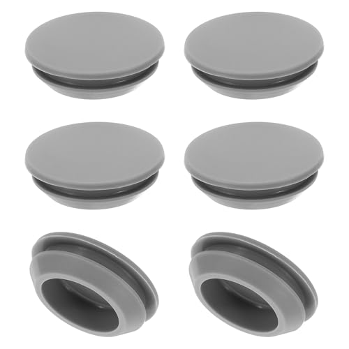 PATIKIL 20mm Diameter Silicone Round Snap, 6 Pcs in Type Locking Furniture Hole Plug Button Protective Cover Cap Head Fit for 2.5-20mm Hole for Seal Bulkhead Cylinder Hole, Grey