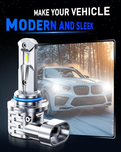 Image of AUTOONE 9005 Light Bulbs HB3 LED, 1:1 Mini Size, 60,000LM Brightness, No Flicker 6500K Cool White, Easy 3 Min Plug and Play, IP68 Rated, Long Lifespan, 2 PCS
