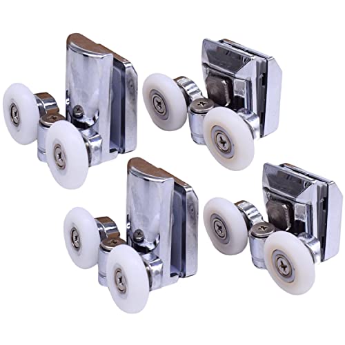 Yuanqian Shower Door Rollers Replacement Part , Ultra-Quiet Bathroom Glass Sliding Door Runners Wheels Pulleys (Φ23Mm, Option D , 4Pcs/Set) #TOP19