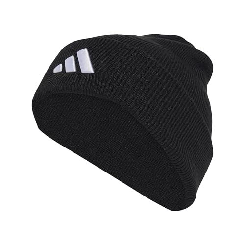 adidas Unisex New Logo Beanie Cuff, Black/White, S-M