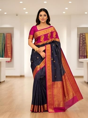 ZHANAKI VASTRA navy blue mysore silk saree – image 2