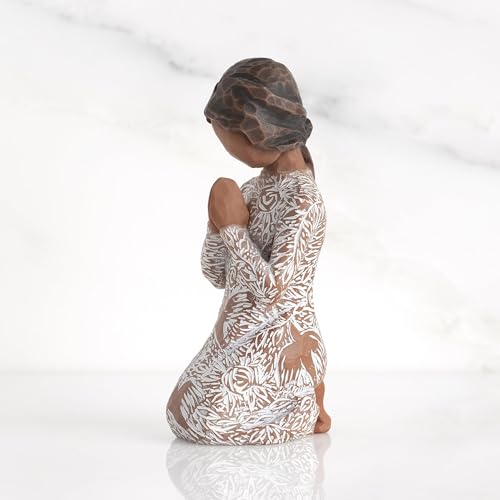 Willow Tree Prayer of Peace (Darker Skin), Seeking The Quiet Within, Expresses Sympathy, Comfort, Remembrance, Healing, Sculpted Hand-Painted Figure - Thumbnail 2