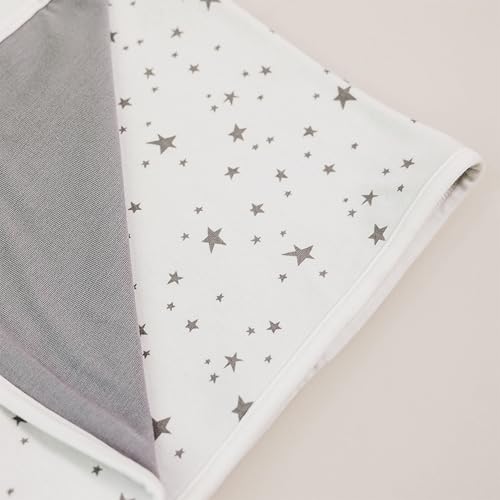 Image of Woolino Toddler Blanket - Merino Wool and Organic Cotton Baby Blanket for Girls and Boys - 4 Season - 52.5 inch x 40 inch - Stars Gray
