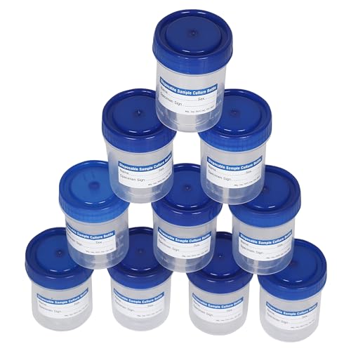 Image of 50ml Sterile Sample Collection Containers - Pack of 100 | Individually Pouch Packed, Leak-Proof, Disposable Plastic Containers for Urine, Stool & Lab Samples