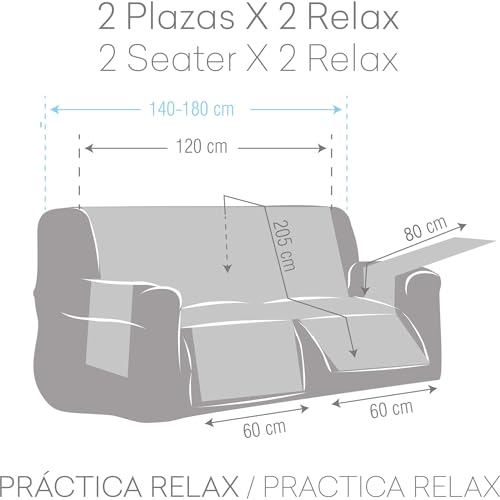 Funda sillón relax acolchada reversible protector sofá ajustable 5