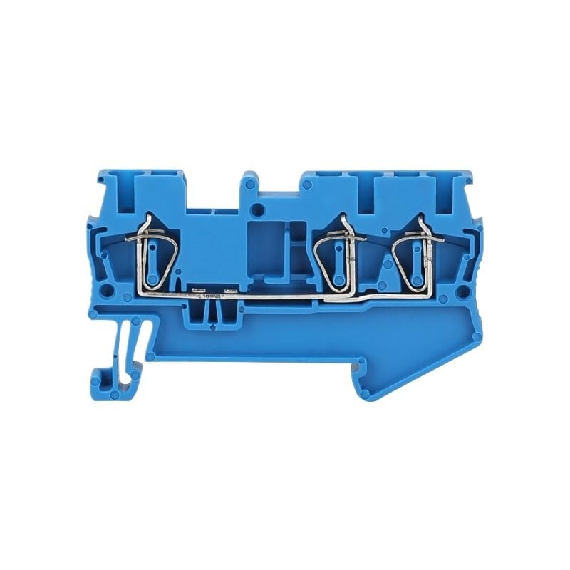 50 pezzi ST2.5-TW Connessione a molla a 3 conduttori ST 2.5TW Connettore elettrico a doppia spina for guida DIN Morsettiera ST 2.5-TW(Blue)