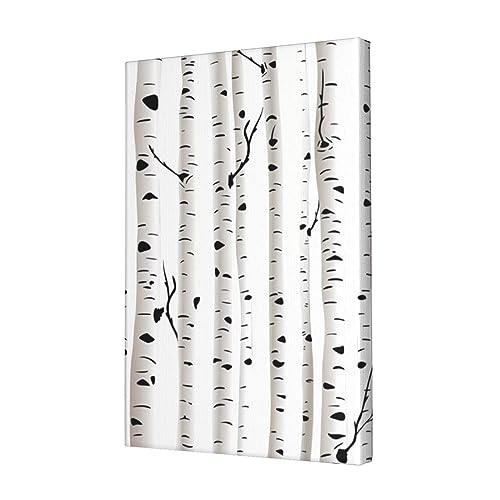 Toile arbre de bouleau pour habiller un mur vide sans cadre
