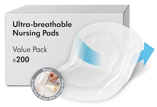 Medela discos absorbentes respirables para la lactancia, diseño discreto para un uso cómodo, paquete de 200