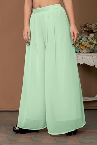 Image of Georgette Bonanza Soft Flared Palazzo (MID Waist)