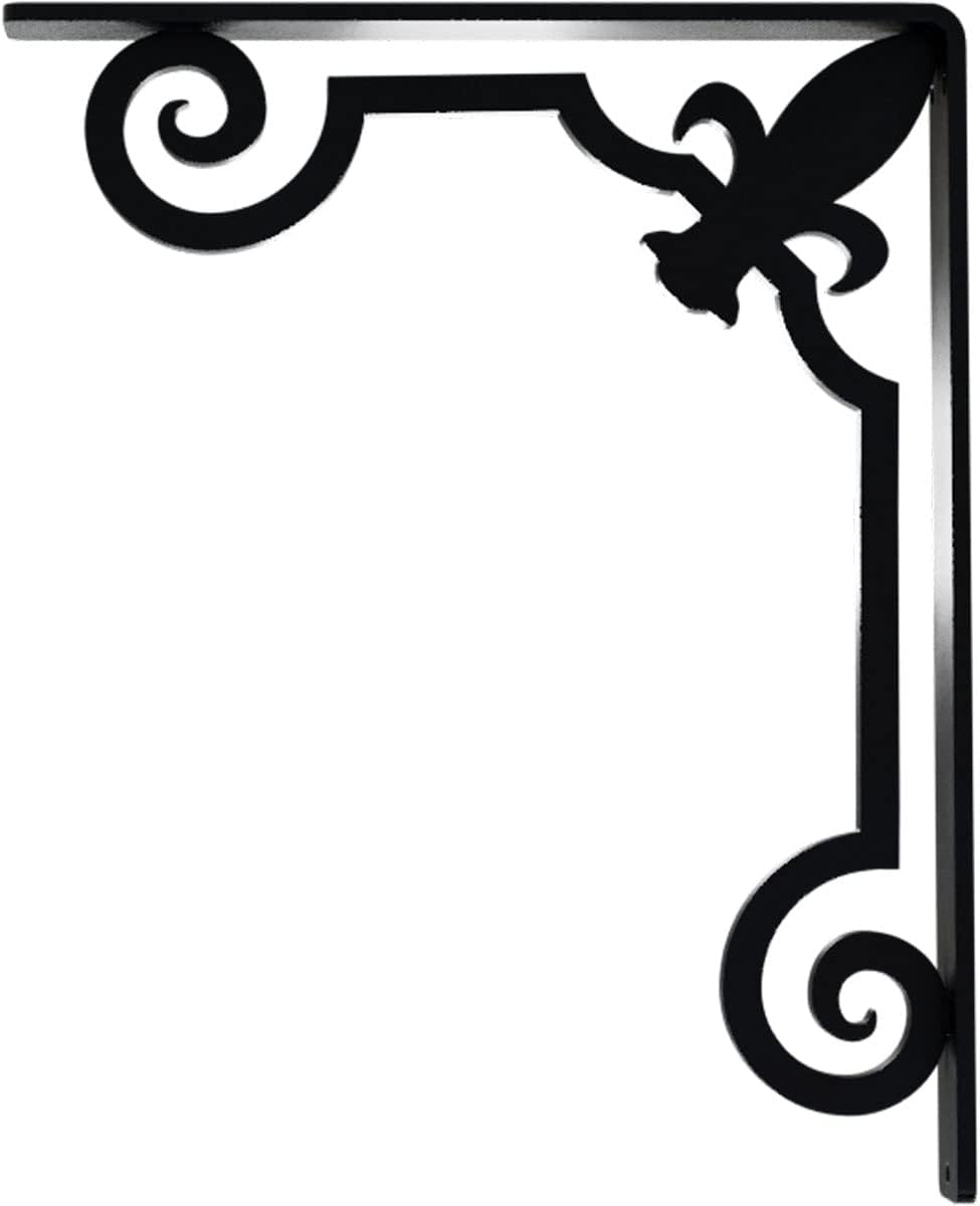 Ekena Millwork BKTM01X10X12SFL 1 2" W x 10" D x 12" H Fleur De Lis Wrought Iron Bracket (Single Center Brace)