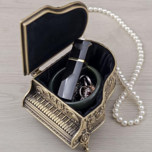 Dzrige Vintage Piano Jewelry Box Bronze Trinket Organizer for Women - image 6