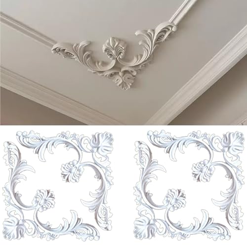 Karida 4 Pcs Ceiling Molding Kit Corners Murals Trim French