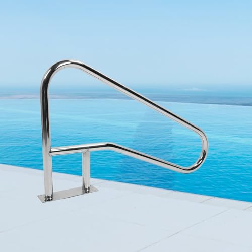 La Mejor comparativa de Barandillas de seguridad para escaleras - cinco favoritos. 37 Barandilla de Piscina de Acero Inoxidable 304, Barandilla de Escalera de Piscina de 117,5x68 Cm, Accesorios de Montaje Rápido, Capacidad de Carga de 385 Libras, Inoxidable para