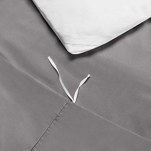 Image of 100% Cotton Duvet /Quilt Cover Set Hidden Zipper Closure 600TC Ultra Soft Durable for Double /Queen Size Bed(Grey)