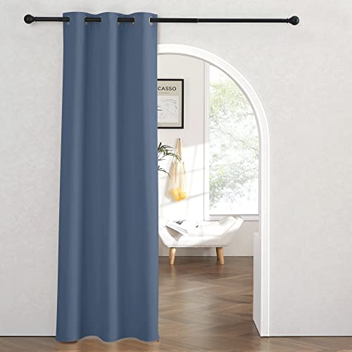 Image of RYB Home Blackout Curtains Thermal Insulating Privacy Temporary Door Curtains for Bedroom Closet Doorway Accordion Door Interior Living Room Kids Nursery Dining, Wide 60 x Long 90 inch, Stone