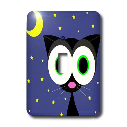 Interrupteur à bascule chat noir 3dRose LSP_6086_1 déco multicolore