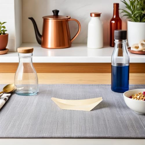 100 platos desechables de madera para sushi 11.5 cm miniatura 6