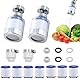 LURNODY 2 Stück Wasserfilter Wasserhahn, 360° Water Filter Tap, Wasserhahn Filter für Trinkwasser, Wasserfilter für Wasserhahn Mit 7 Stück PP-Baumwolle Filterelement Und Universaladapter