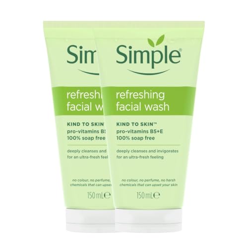 Simple Kind to Skin Facial Wash Gel 150ml 2 Pack for Sensitive Skin