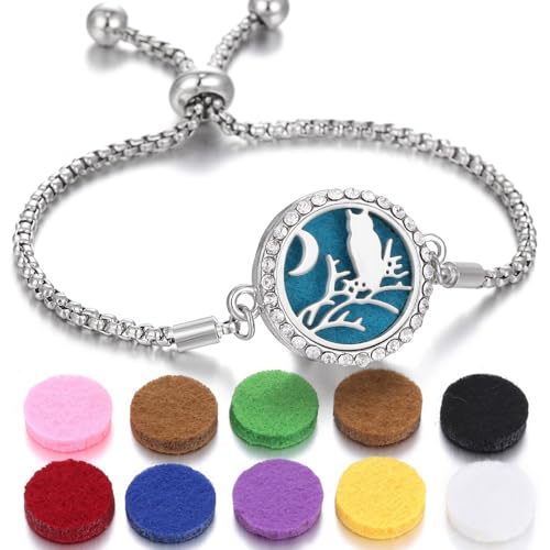 12pcs Stainless Steel Diamond Bracelet, Aroma Alloy Bracelet, Angel Wings String, Tree of Life String4