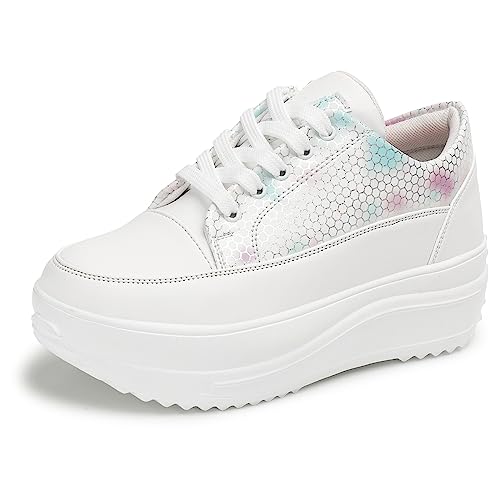 Image of Vendoz Women Casual White Multicolor Sneakers