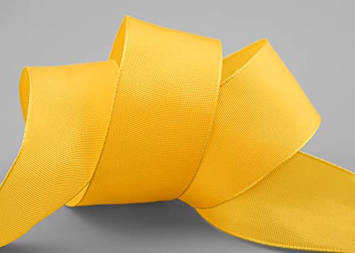 finemark 25 m x 40 mm Wired Edge Ribbon Leo Yellow Dark Yellow (534) Decorative Ribbon with Wired Edges Plain Gift Ribbon Fabric Ribbon Bow Ribbon Visco Wire Made from Renewable Raw Materials - Image 4