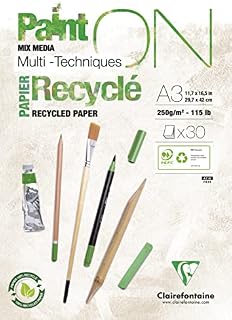 Clairefontaine 975743C Recycled PaintON Pad A2 30 Sheets 250 g White