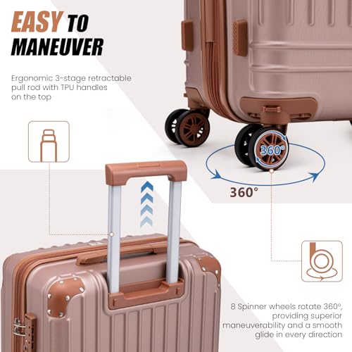 Image of KUNEL Luggage Sets 5 Piece, Hardshell Expandable Suitcase, 20 /24 /28inch
