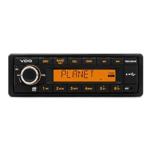 VDO Continental TR7412UB-OR European Style 12v Radio Orange Display Bluetooth
