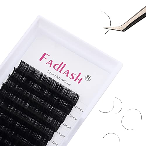 Lash Extension 0.20 Classic Eyelash Extensions J/B/C/CC/D/DD/LC/LD Curl Lash Extensions Individual Lash Extensions Mixed Length 11-19mm Professional Salon Use (0.20-D, 11-19mm)