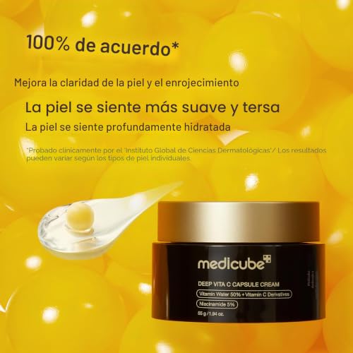 Miniatura 5 de medicube Capsule Cream with Deep Vitamin C | Crema con Cápsulas de Vitamina C, Luminosidad y Piel de Aspecto Más Uniforme, Textura Gel Hidratante, Cosmética Coreana, 55 g