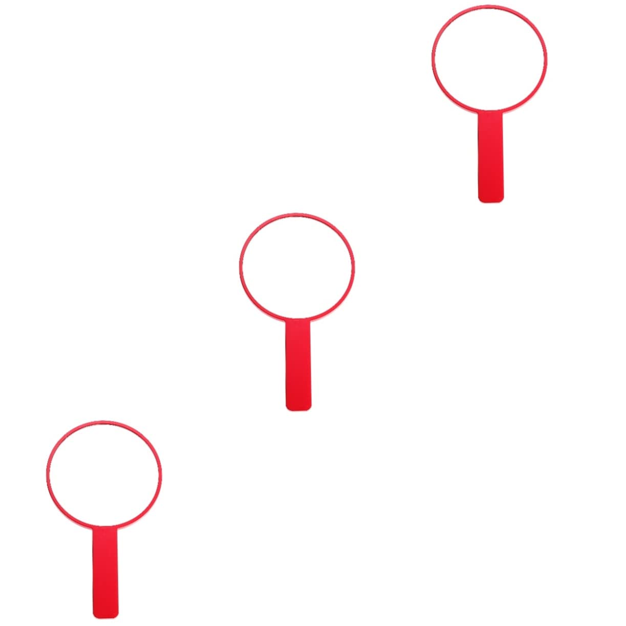 Miroirs de maquillage de voyage avec poignée ronde en lot de 3 pièces
