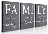 GUBIYU Gray Home Wall Art for Living Room Dining Room Pictures Wall Decor Farmhouse Family Home Decorations for Walls Painting Decorative Family Walls Decor Entryway Posters Print Set of 3 12'X16'