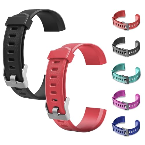 CXINLky Ersatzbänder, Uhrenarmbänder aus Silikon für ID115Plus HR Smart Watch, Verstellbare Riemen, Buntes Uhrenarmband Zubehör für ID115Plus HR Smartwatch (2 Stuck-Schwarz+Rot) CXINLky Ersatzbänder, Uhrenarmbänder aus Silikon für ID115Plus HR Smart Watch, Verstellbare Riemen, Buntes Uhrenarmband Zubehör für ID115Plus HR Smartwatch (2 Stuck-Schwarz+Rot)