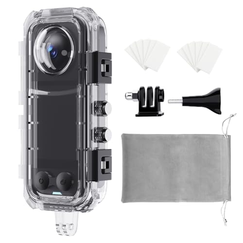 HONGDAK Invisible Dive Case for Insta360 X4, 45m/147ft Waterproof Case Protective Underwater Diving Housing Shell for Insta360 X4 with with Bracket Accessories & Anti- Fog Inserts