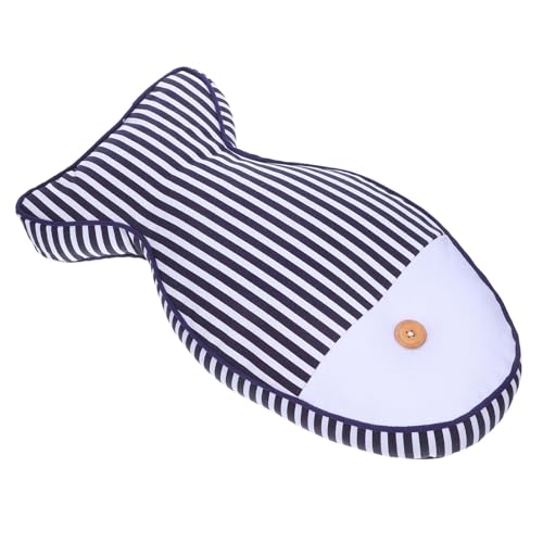MALUGOGO Cojín Decorativo Forma de Pez Azul para Sofá y Coche, Almohada Cómoda de Algodón y Lino, Diseño Creativo y Acabado Fino para Hogar y Oficina