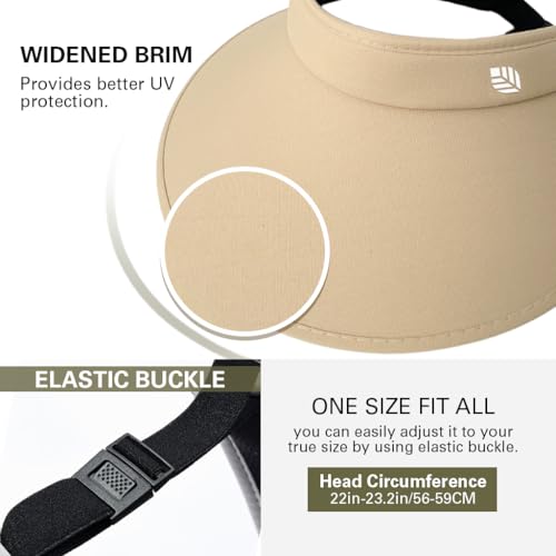 Image of Venzina UPF 50+ Sun Visor Hat for Women Ultra Wide Brim Outdoor Sun Hat UV Protection Hat Blackout Liner Design Packable Travel Hiking Hat Adjustable Elastic Closure Fashion Beach Hat