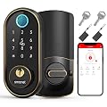 Smart Keyless Entry Door Lock - Fingerprint Electronic Deadbolt Touchscreen Keypad SMONET Biometric Digital Bluetooth Door Lock Smart Deadbolt Compatible with Alexa for Homes and Hotel