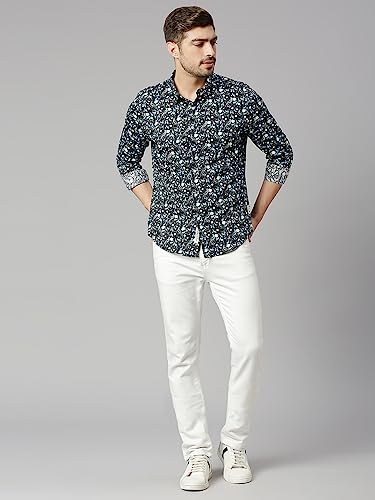 Image of Thomas Scott Men's | Printed | Full Sleeve | Slim Fit | 100% Cotton | Spread Collar | Casual Shirt
